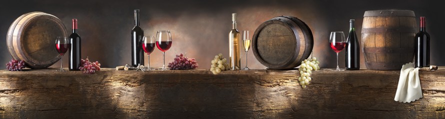 still life with red and white wine