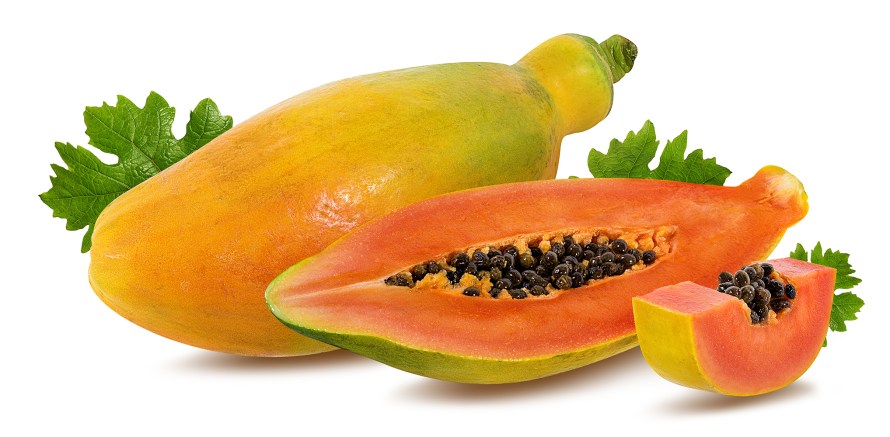papaya isolated on a white
