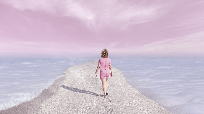 Dreamlike fantasy as heaven and freedom concept