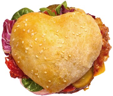 Heart shaped hamburger