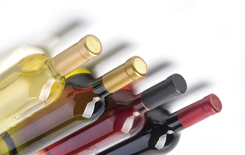 wine bottles isolated on white