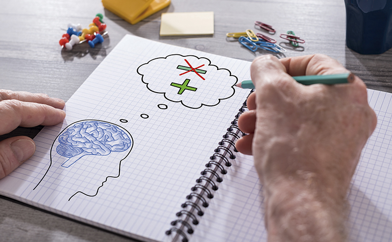 Positive thought concept on a notepad