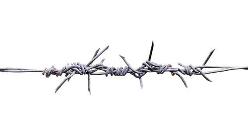 Steel sharpe fence isolated